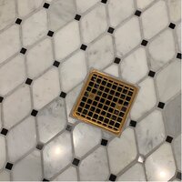 KOHLER K-9136-SN Square Design Tile-In Shower Drain, Vibrant Polished Nickel