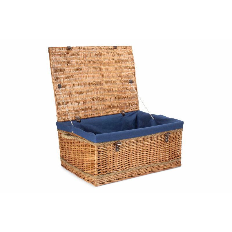 Longshore Tides Wicker 72 cm Rope Handled Trunk Basket with Lining