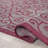 Deronte Vintage Filigree Textured Weave Light Gray/Fuchsia Indoor/Outdoor Rug-1196535057