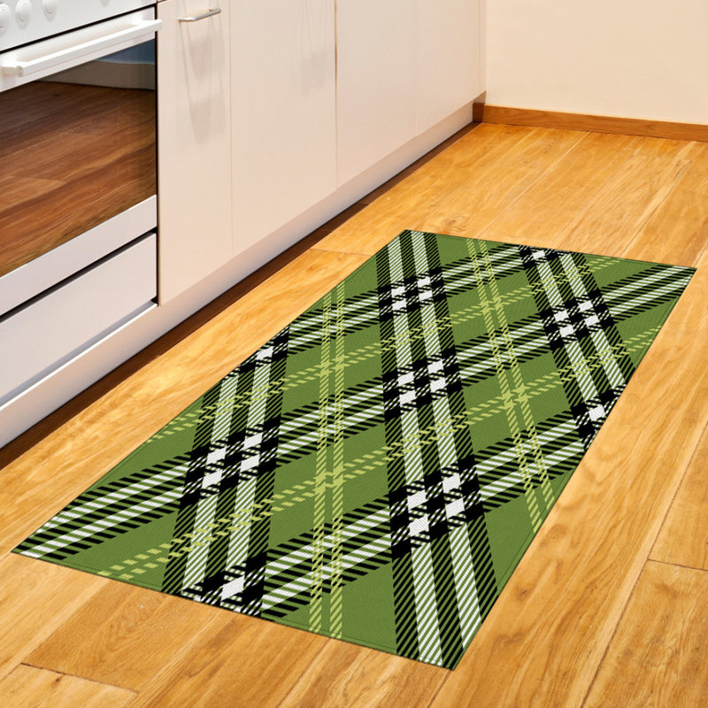 Tapis décoratif à haute densité en fibres de polyester à carreaux, Rectangle— 4 pi x 5 pi 8 po