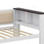 Lit de jour simple avec tablettes de rangement, dossier rembourré, port USB et lit gigogne-319263544