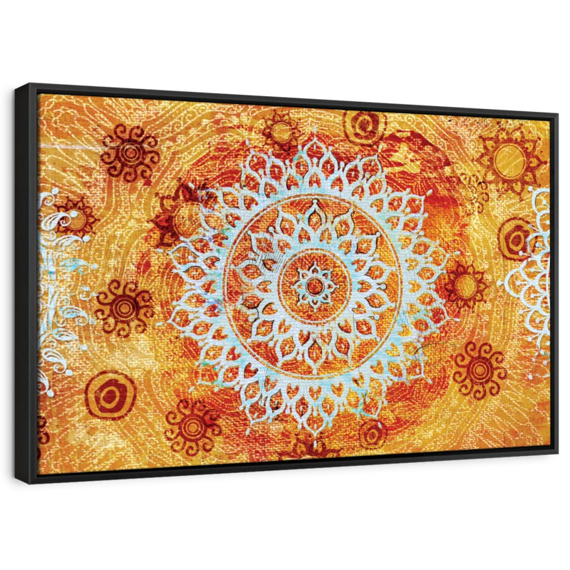 «Sun Like Mandala Symbols Wall Art», H 13 po x l 9 po