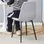 Chaises de salle à manger confortables, ensemble moderne en métal en tissu de lin pour la maison de cuisine