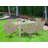 7 Piece Outdoor Patio Conversation Sets Consist of a Rectangle Wicker Dining Table with Glass Top and 6 Backyard Armchair with Cushion, Natural Linen-642267885
