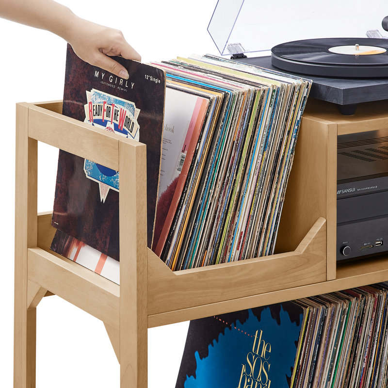 Barajas Medium Record Storage Console, Natural