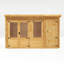 Mercia 13ft x 10ft Pent Log Cabin With Side Shed (19mm)