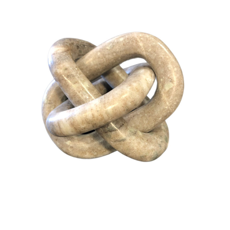Sculpture chaîne en marbre crème
