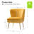 Euclid Velvet Accent Chair with Metal Legs-340686498