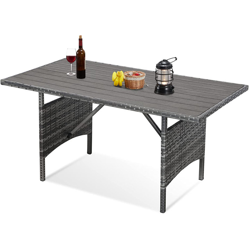 Mcgaughey Rectangular Outdoor Dining Table, Grey