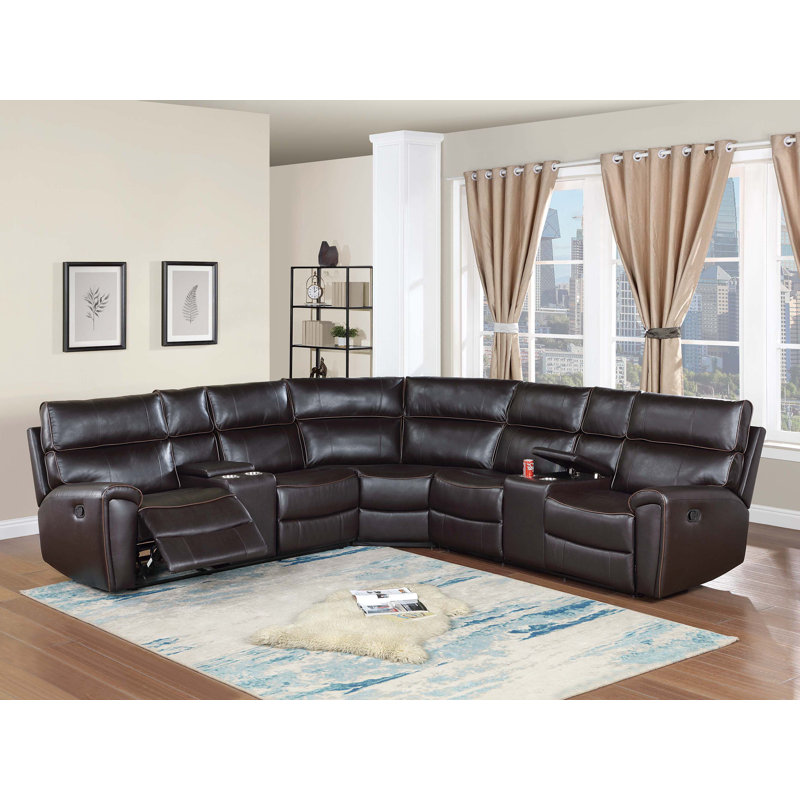Ensemble modulaire inclinable 3 pièces, Similicuir espresso