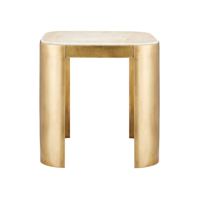 Table de bout Sev, Travertin