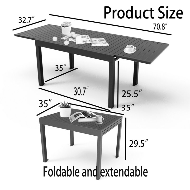 Table de salle à manger Zimran L 32,7 x l 70,8, Blanc