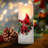 8" Cardinal W/Berries Faux Candle Set of 2