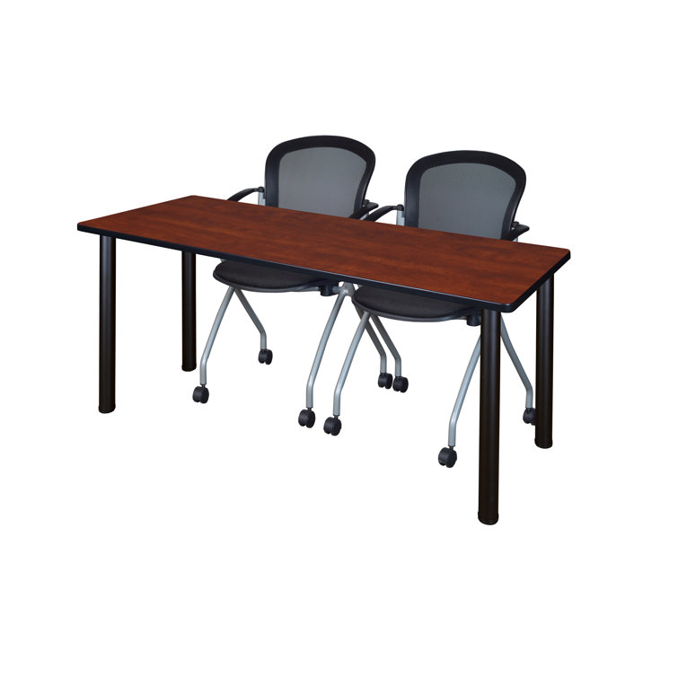 Plateau de table Neelesh Kee et 2 chaises gigognes Cadence