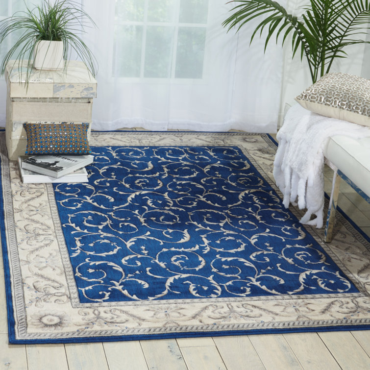 Godfrey Oriental Flatweave Navy Blue Area Rug