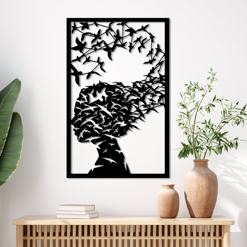Stylish Decorative Metal Wall Accessory, Black, 17.7 x 27.6 inches | 100% Metal Construction, Thickness: 0.06 inches | Easy Wall Mount Design | Perfect for Home Décor & Modern Interiors, Durable & Eye-Catching