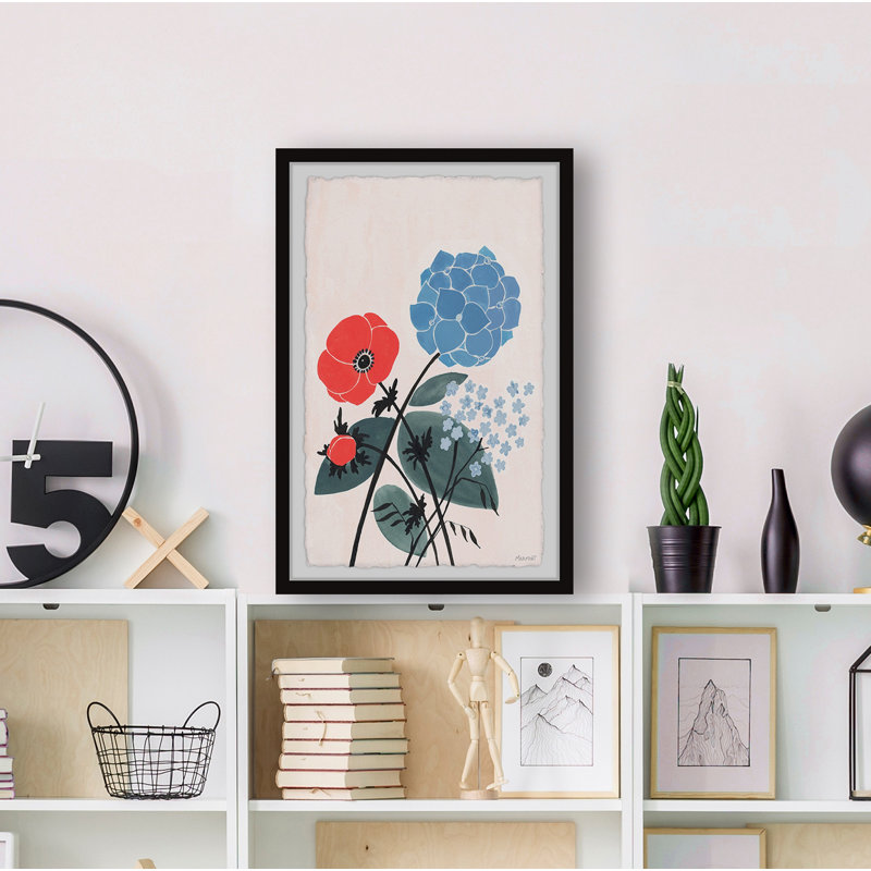 Fleurs mélangées-reproduction d’art sur papier encadrée, H 30 po x l 20 po x P 1,5 po