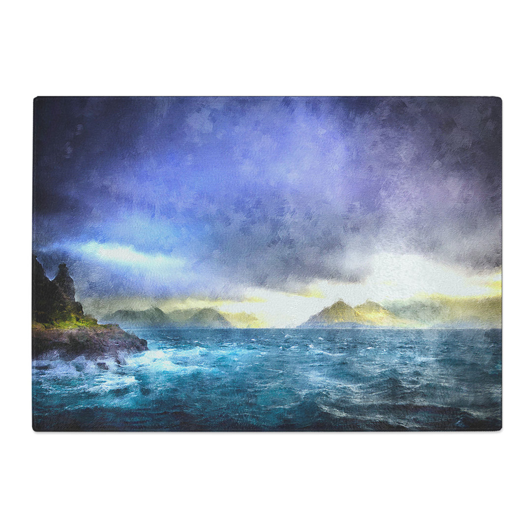 Tempered Glass Faroe Island Ocean View Chopping Board