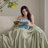 1 Piece Queen Blanket,Sage Green-119336190