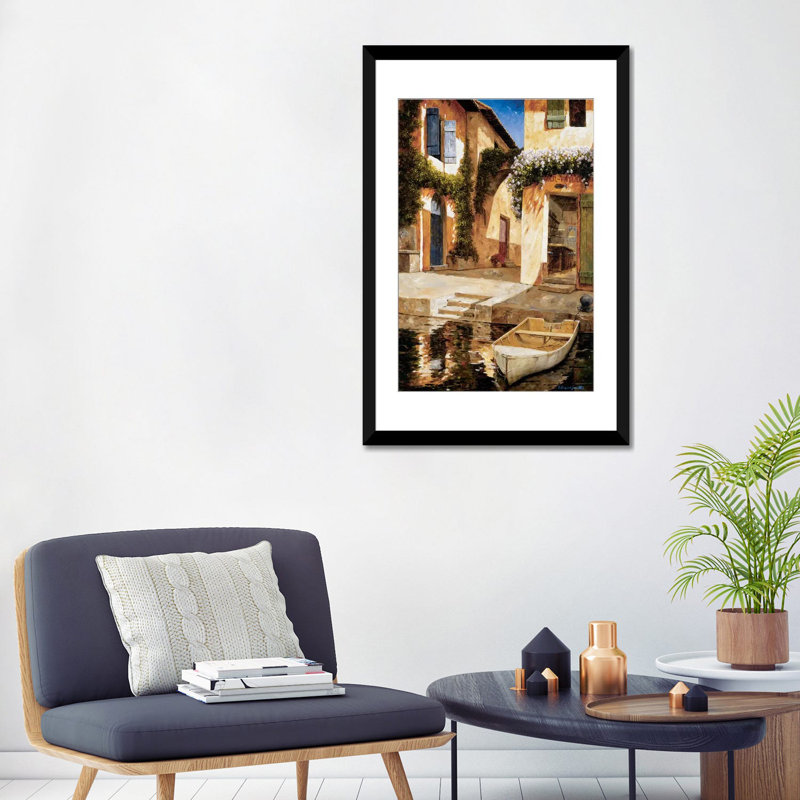 « déjeuner », impression sur toile, H 24 po x l 16 po x P 1 po, Papier avec cadre noir, Blanc