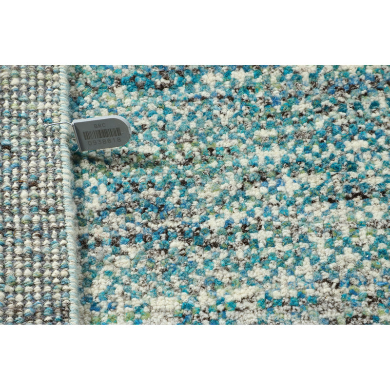 Hand-Knotted High-Quality Blue and Beige Runner, Runner 2'7" x 14'3"