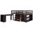 Low Study  Loft Bed With Cabinet Shelves And Rolling Portable Desk Multiple Functions Bed