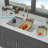 Drop In Waterfall Kitchen Sink - 33" X 22" X 10" White Composite Granite Quartz Single Bowl Workstation Kitchen Sink With Pull-Down Faucet-123833753