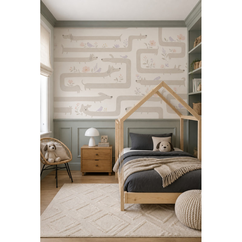 Décorations murales amovibles en forme de teckel Whimsical Dogs, 200 po x 120 po, Non tissé