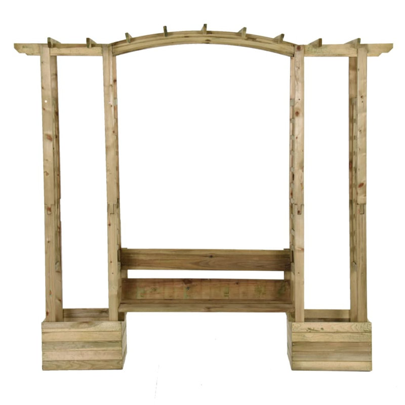 Aleksia 1.98m H x 0.6m W x 2.3m D Solid Pinewood Pergola