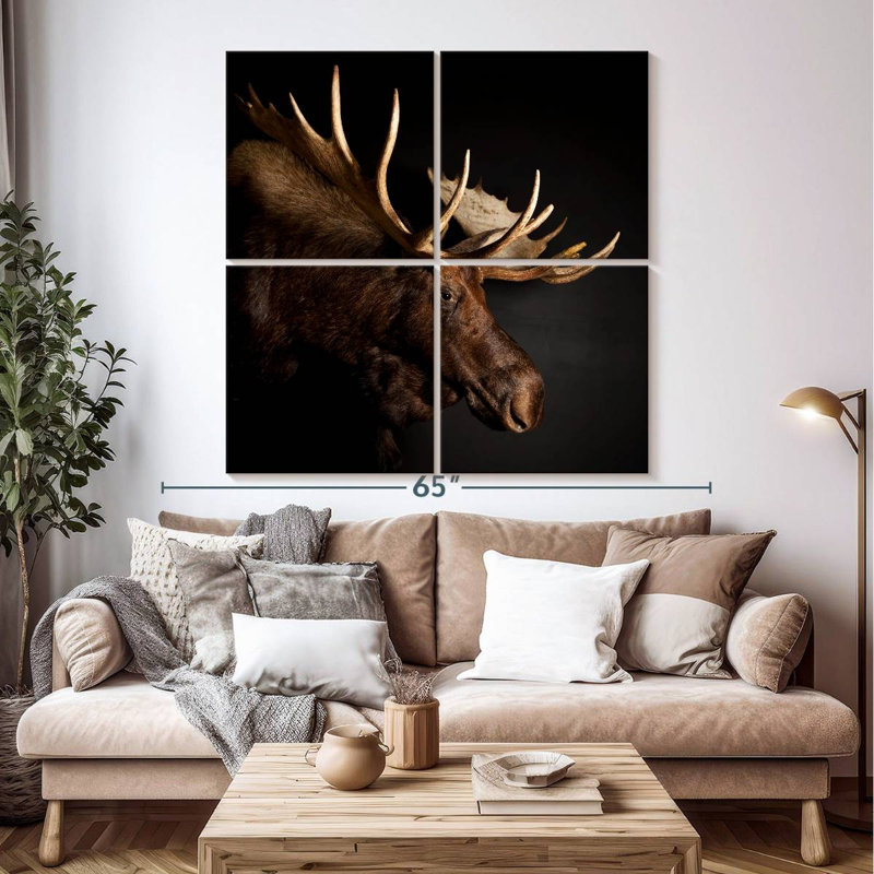 Brampt Antlered Moose, 50" H x 50" W