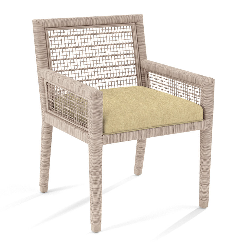 Pine Isle Arm Chair, Beige Sugar Performance; 0863-93, Willow