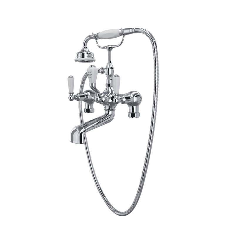 Edwardian™ Exposed Tub Filler With Handshower, Polished Chrome