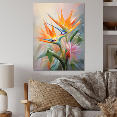 Birds Of Paradise Romantic IV - Impression florale et botanique sur métal