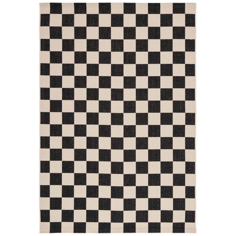 Tapis d'intérieur / extérieur à motif géométrique Monda Performance, Rectangle 4 pi x 5 pi 7 po