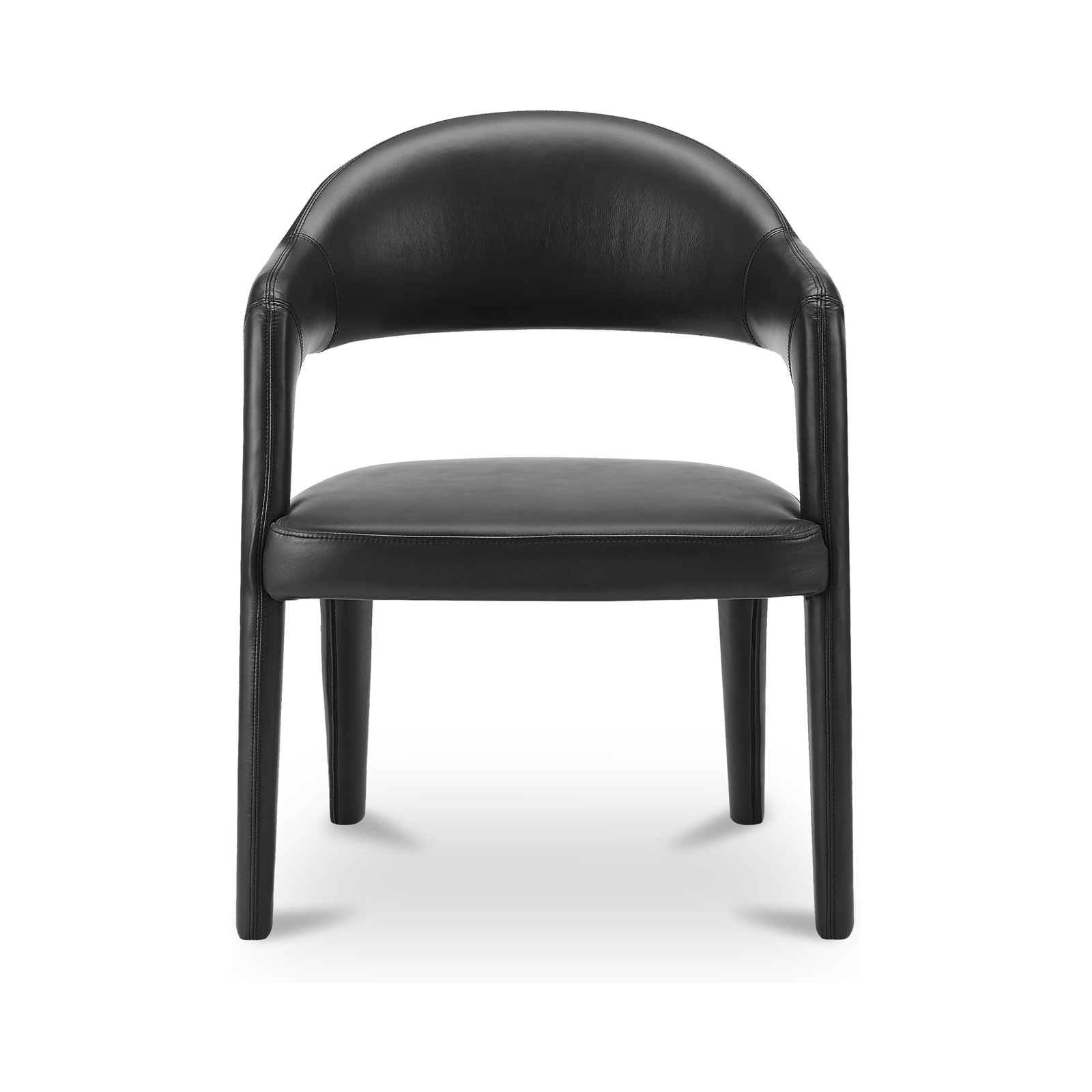 Waymon Genuine Leather Dining Chair, Black