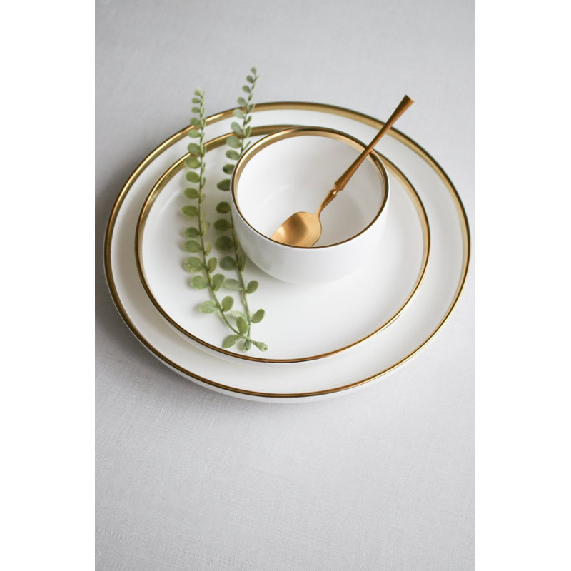 «The Luxury Collection» - Assiette blanche avec bordure dorée - petit 8 po