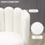 HOMCOM Bar Stools Set of 2 Modern Boucle Shell Barstools Steel Base Cream