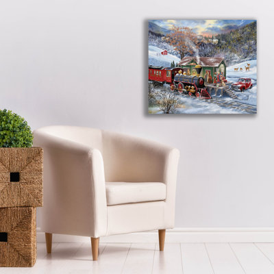 "The Holiday Aisle®" Train Station Christmas Eve "par Bigelow, illustrations sur toile
