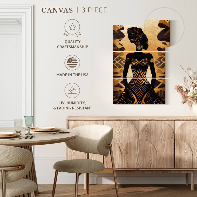 Silhouette tribale africaine, H 32 po x l 20 po