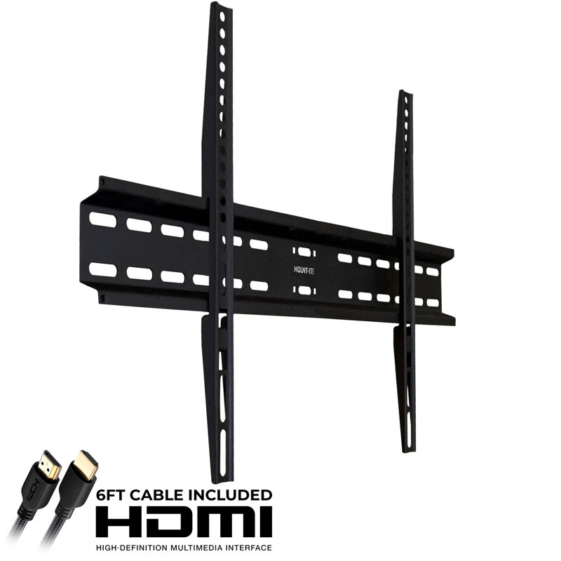Support mural noir fixe pour supporter jusqu'à 77 lb