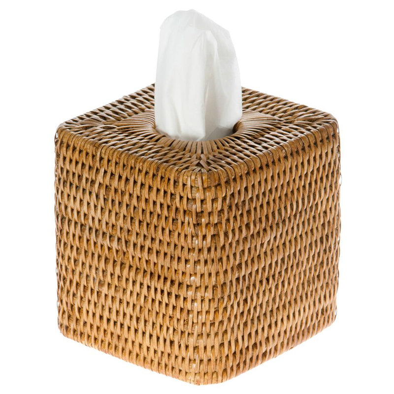 Everard Tissue Box Cover, Honey Brown