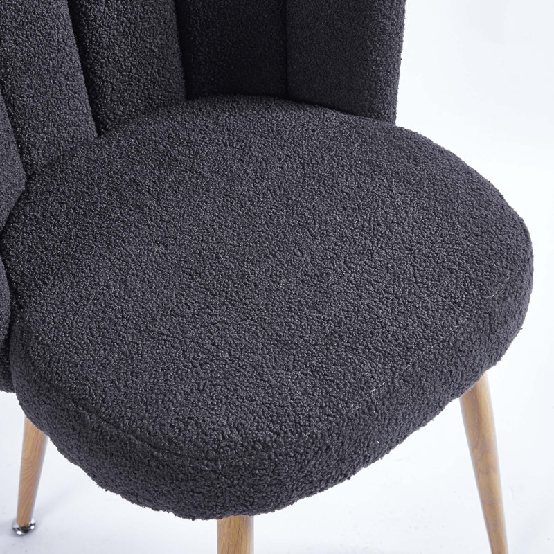 Chaise d'appoint 23,8 po Nivin, Fausse fourrure gris anthracite