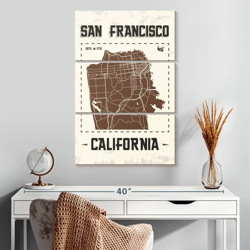 Carte Aliaz Classic de San Francisco, H 32 po x l 20 po