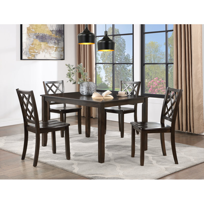Kaisu Fabric Dining Rectangular Dining Set, Brown