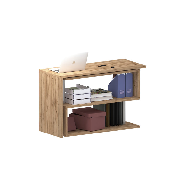 L-Shaped Computer Desk, Brown, Wotan Oak