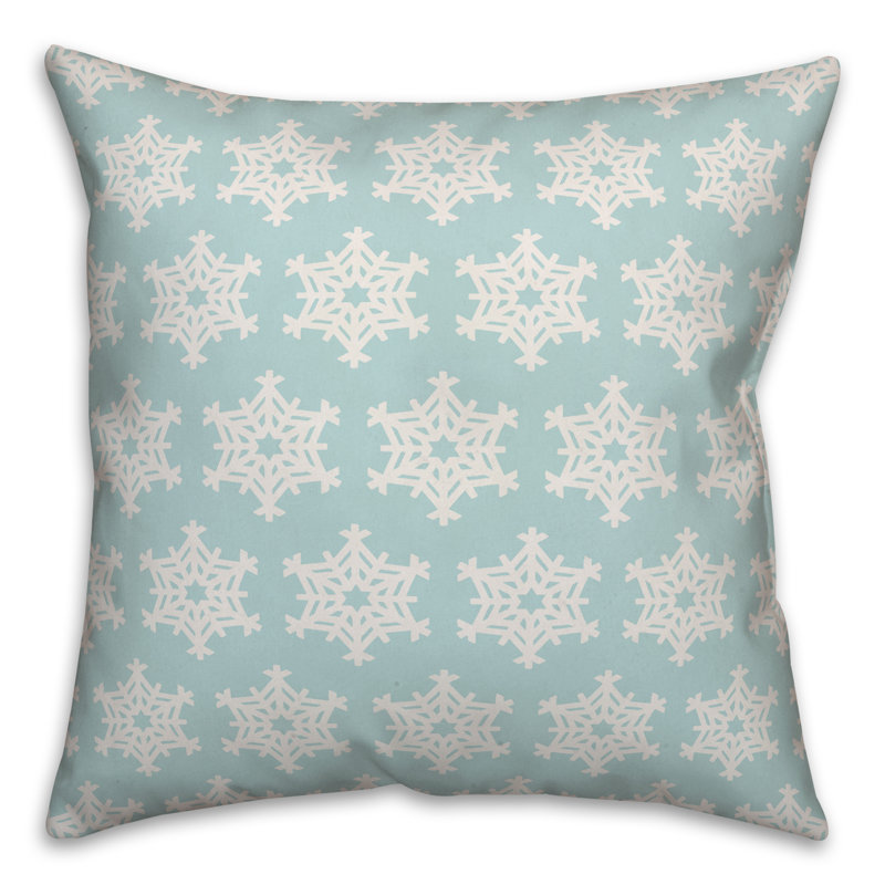  Housse de coussin Snowflake, 16 po x 1 po, Polyester/ Bourre en polyester