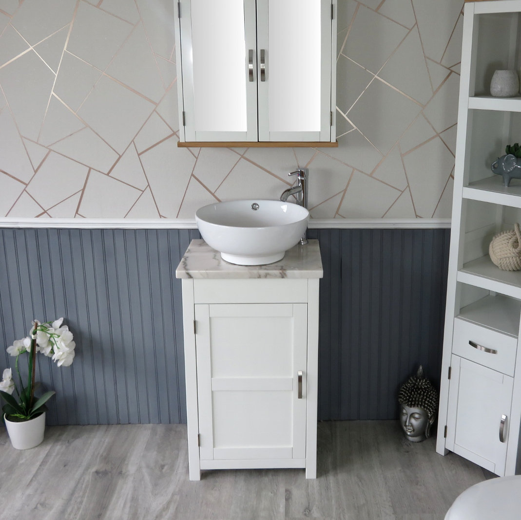 Slimline Compact 515mm Free-standing Cloakroom Vanity Unit