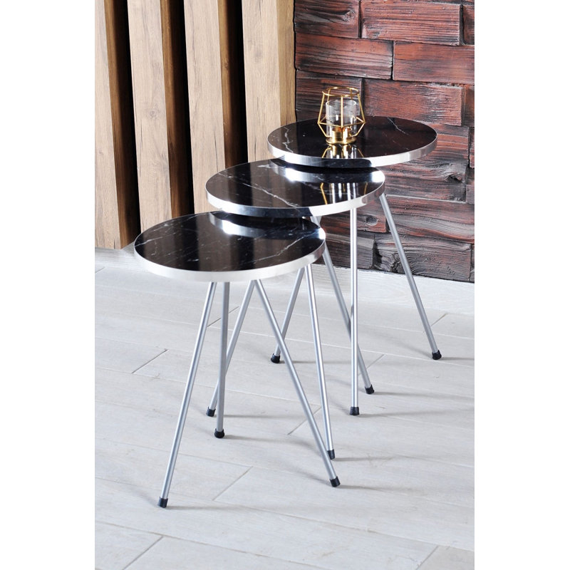 Bushraa 14cm Console Table, Black Marble