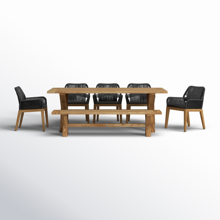Zulu 39.5'' Rectangular 8 - Person Outdoor Dining Set