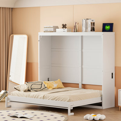 Full Size Murphy Bed Wall Bed,White(OLD SKU:N708S00011K)